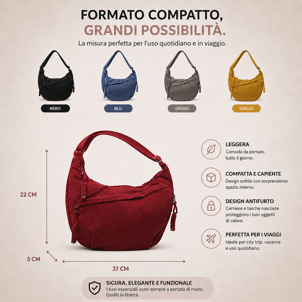 Orange Crescent Shoulder Bag 3