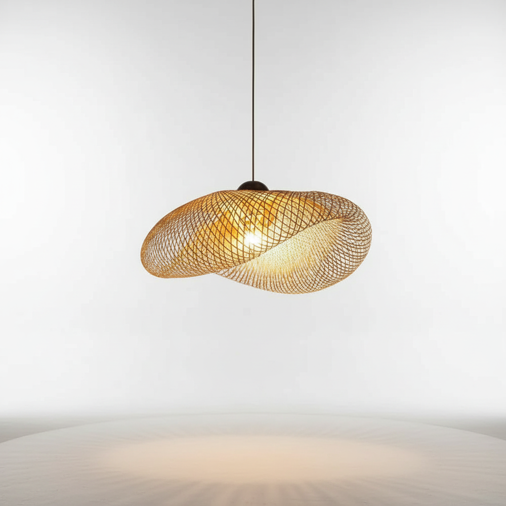 Handgewebte Rattan Hängeleuchte - WeaveLight