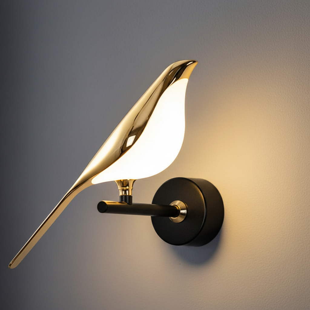 Moderne Goldene Wandlampe - Aurabird