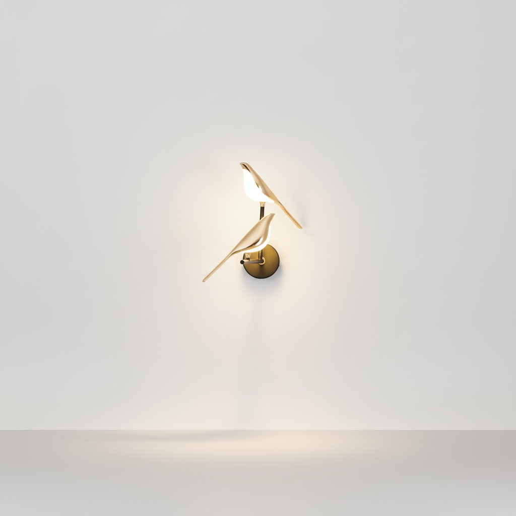 Moderne Goldene Wandlampe - Aurabird