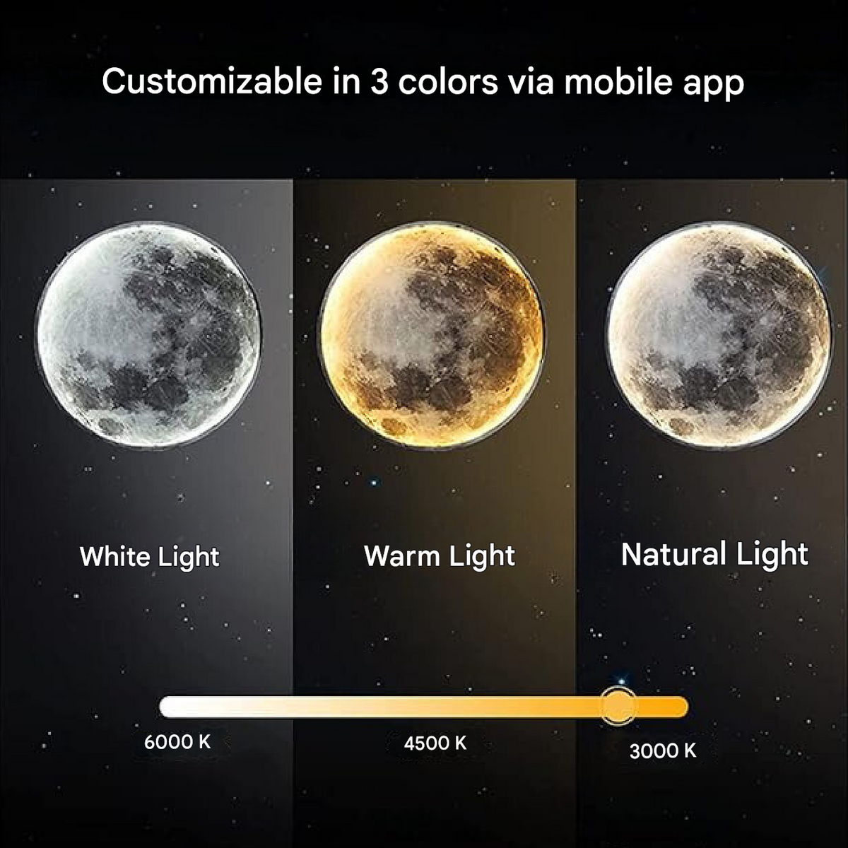 Round Wall Lamp with Moon Print - Moonique