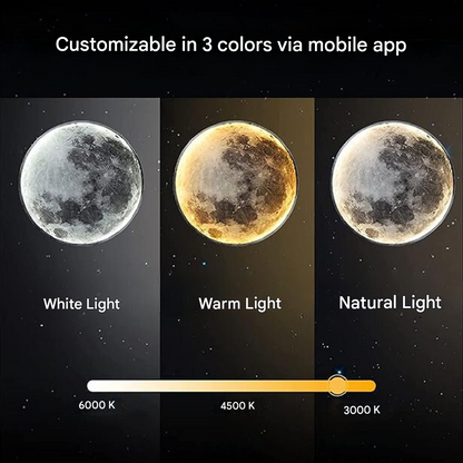 Round Wall Lamp with Moon Print - Moonique